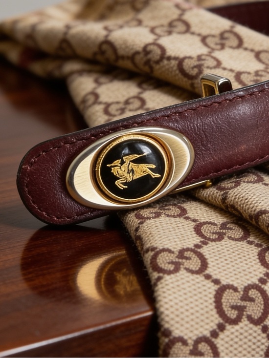 Burberry vintage calf leather belt main image 9